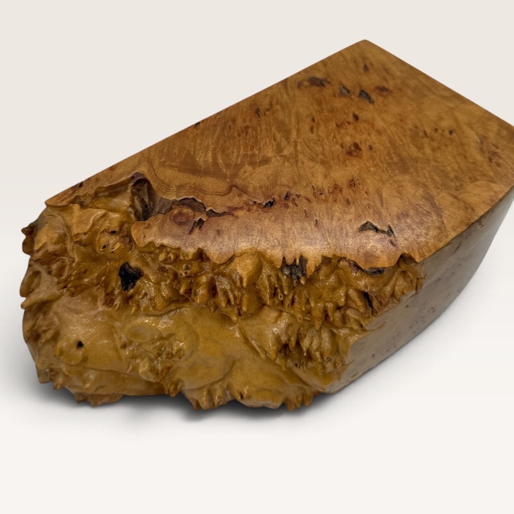 Handcrafted Live Edge Burl Wood Jewelry Box Felt Lined Artisan Keepsake Case